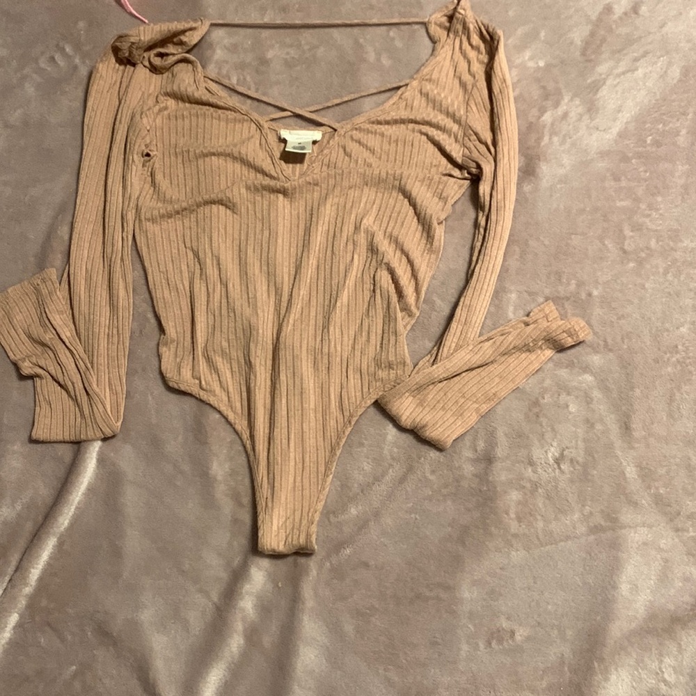 Cream brown body suit